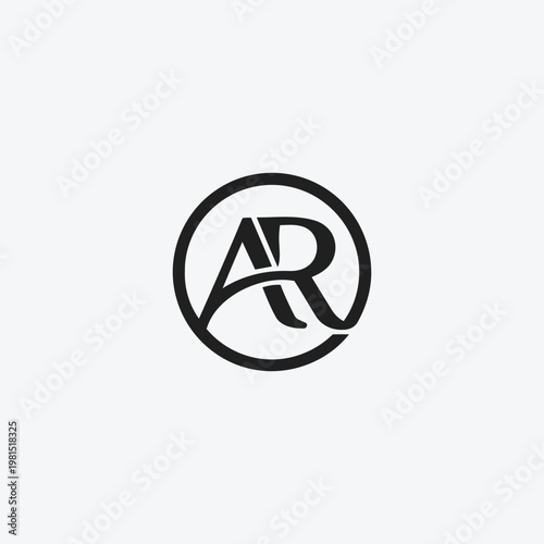 Intertwined AR Monogram Logo in Black Circle