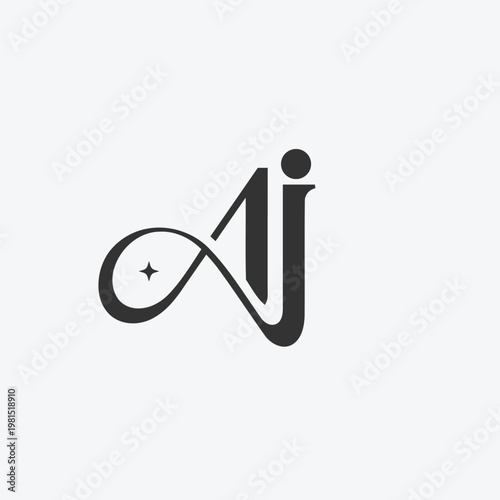 Elegant Stylized AJ Monogram Logo design