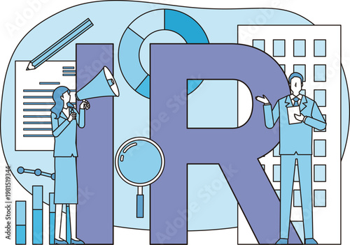 IRの文字とビジネスマン