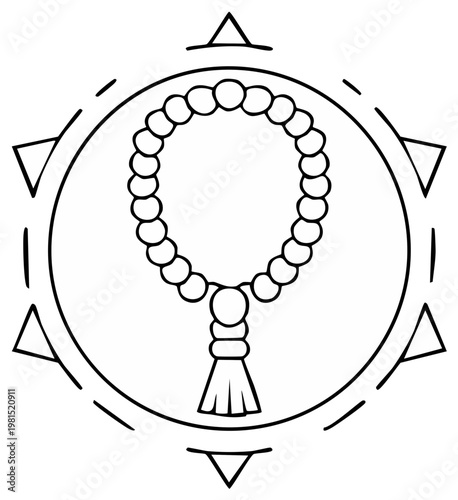 Spiritual Prayer Beads with Symbolic Circle and Triangles