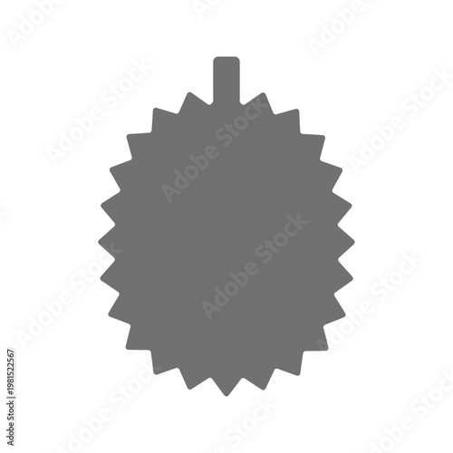 ドリアンのシルエットアイコン。果物の王様のトゲトゲしたシンプルなベクターイラスト