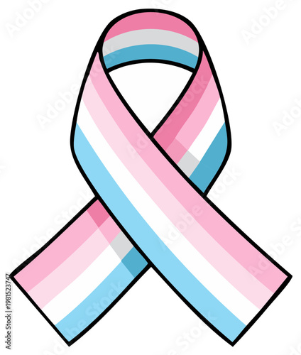 Transgender Pride Ribbon Symbol Trans Pride Awareness Support Acceptance