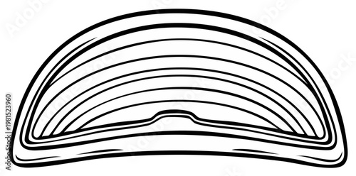 Abstract Archway Illustration with Rounded Lines in Black and White