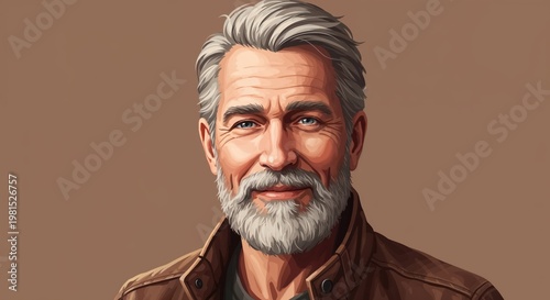 Timeless Portrait: A dignified senior man with striking silver hair and a serene expression radiates wisdom and experience in a captivating close-up, a testament to the beauty of aging.