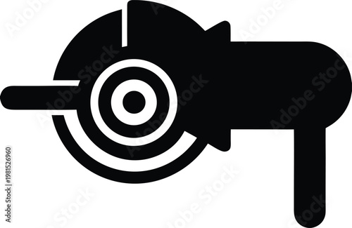 Angle Grinder silhouette vector art illustration and minimal black and white design