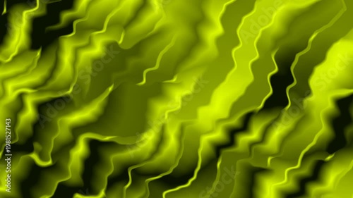 Video Vibrant Chartreuse Zigzags With Dark Olive Shadows And Electric Lime Green Energy Waves