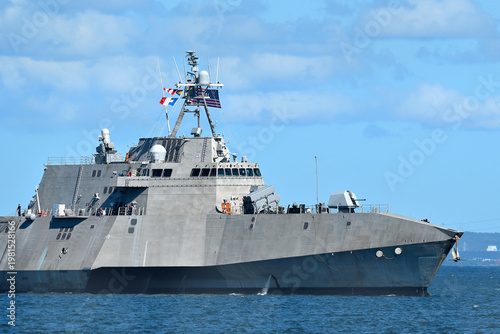U.S. Navy Littoral Combat Ship sailing in Tokyo Bay