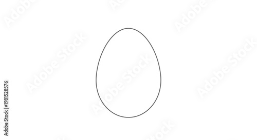 Simple Egg Outline Icon, Minimalist Vector Illustration on White Background