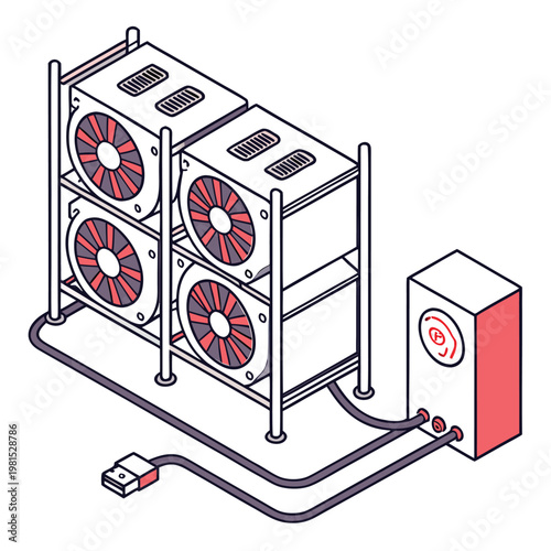 vector-of-mining-rig-setup-isolated-on-white-backg.eps