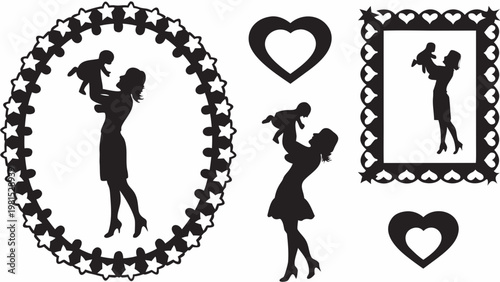 silhouette of a couple with heart