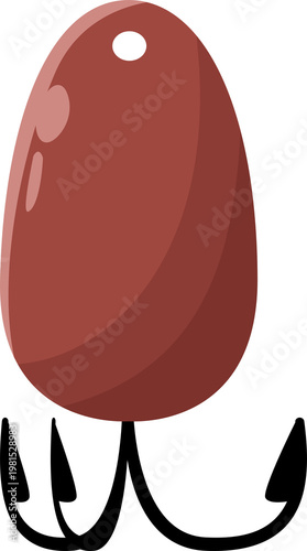 red fishing bait illustration