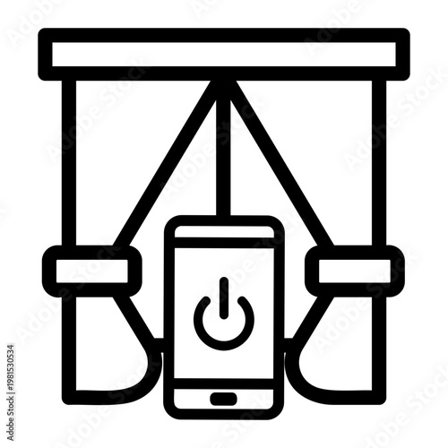 smart curtain Line Icon