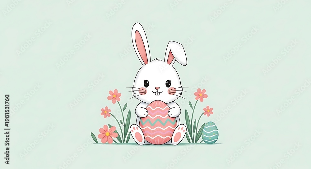 Obraz premium Pink pig character with floral wreath pig with flowers