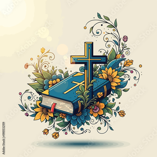 Holy Bible and Christian Cross Symbol 1.