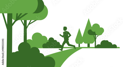 Man Running in Green Park.