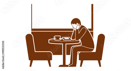 Man sitting alone at table.