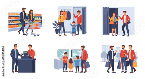Family Shopping Together: Groceries, Clothes, and Gifts