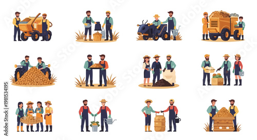 Farmers Working Together: Agriculture, Harvesting, and Farm Life Collection