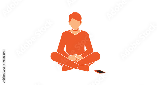 Man Sitting in Lotus Position.