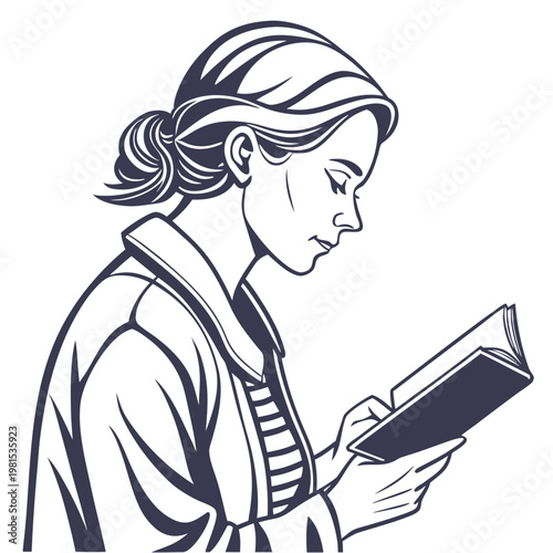 woman-reading-vector-isolated-on-pure-white-backgr.eps