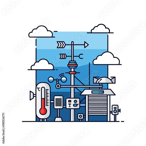 Weather Station Equipment for Meteorology and Forecasting.