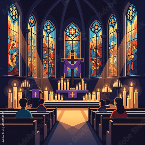 People sitting in a church pew 1.