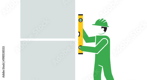 Man using a spirit level.