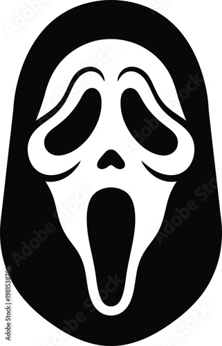 Iconic scream mask silhouette a haunting representation of horror and suspenseful cinema