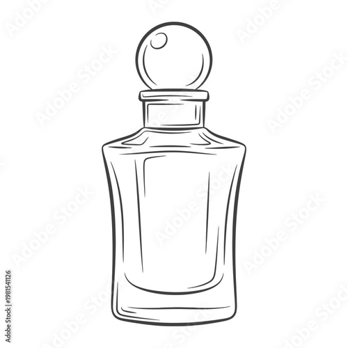 Elegant perfume bottle sketch illustration