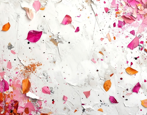 ROMANTIC FLORAL BACKGROUND FEATURING SOFT PINK PAINT SPLASHES