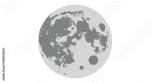 Moon Lunar Surface Closeup Grey.