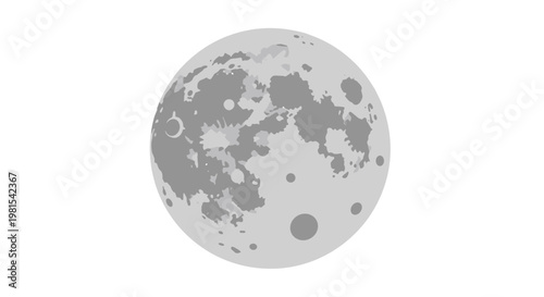 Moon Lunar Surface Closeup View.