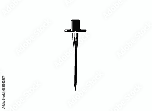 Needle's Precision: A sharply defined needle, poised with precision, epitomizes the art of sewing, ready to weave threads of creation.