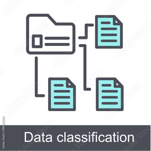 Data Classification Blue Vector Icon On White Background
