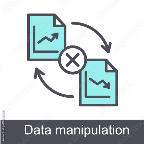 Data Manipulation Blue Vector Icon On White Background
