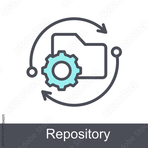 Repository Blue Vector Icon On White Background
