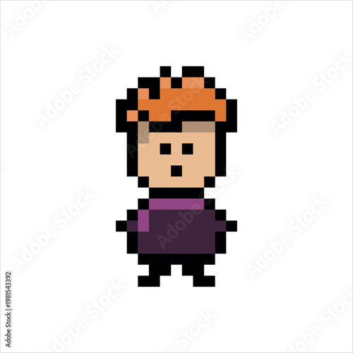 Boy in pixel art style
