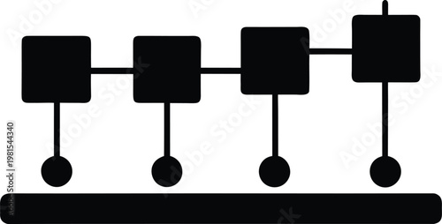 Project Timeline Flat Icon Style Silhouette Vector Art Illustration