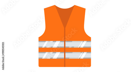 Orange Safety Vest with Reflective Strips.