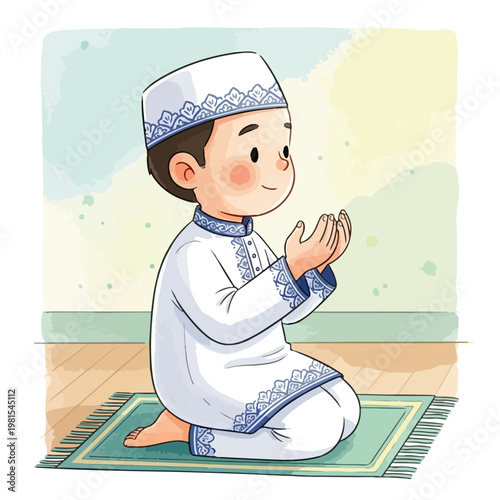 Cute Muslim Boy Character