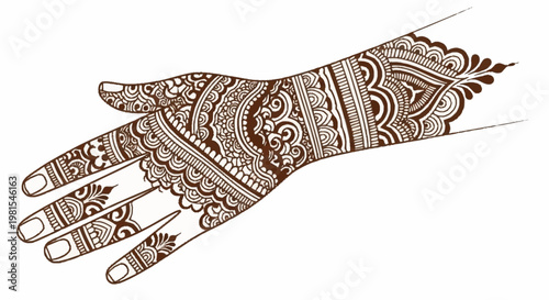 Alefidhanu Mehndi Design Adorns a Woman's Hand with Intricate Patterns