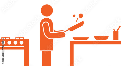 Person Cooking in Kitchen.