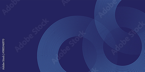 Foto Blue abstract background with spiral circle lines, technology futuristic template