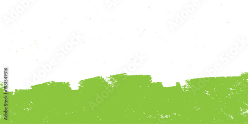 A textured green grunge paint background featuring an aged vintage paper pattern on a rough wall surface for a dirty artistic backdrop design