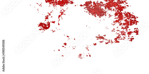 Vibrant red paint splashes and blood splatter create a grunge heart design illustration with ink textures for a decorative Valentine card or artistic wallpaper backdrop