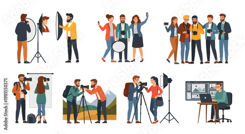 Photography Studio, Outdoor Shoots, and Photo Editing - Diverse Photography Scenes