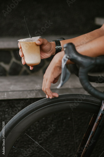 coffee break during a cycling