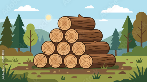 People celebrate Lag BaOmer with a bonfire using logs in a forest.