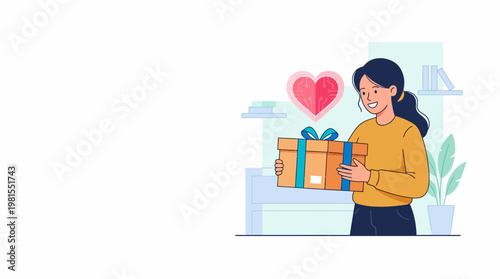 Successful Business Woman with Checklist and Headset Flat Vector Illustration
