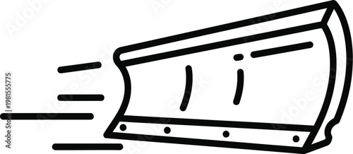 Simple line drawing of a speeding megaphone with motion lines